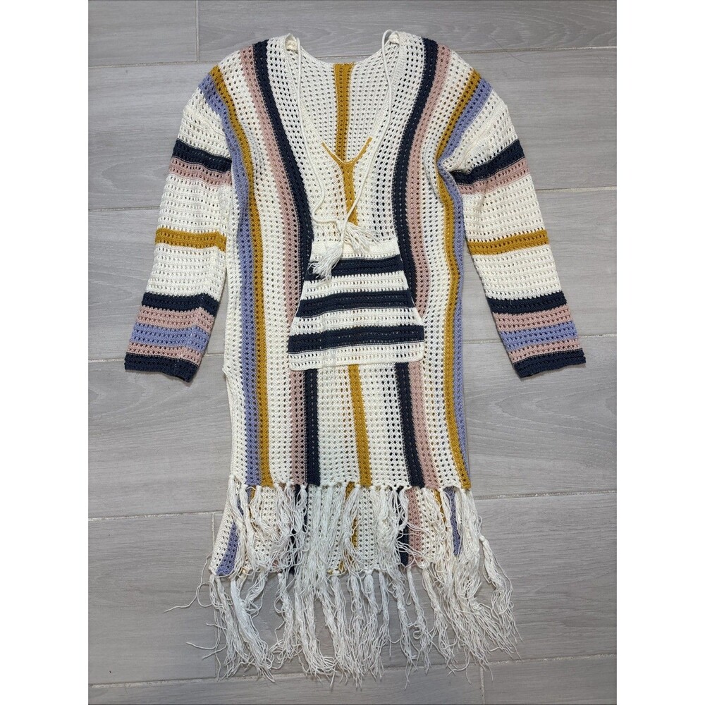 Women’s Size Medium Multicolor Crochet Dress Festive Boho Resort Beachy